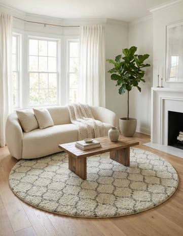 10' x 10' Lattice Shag Round Rug