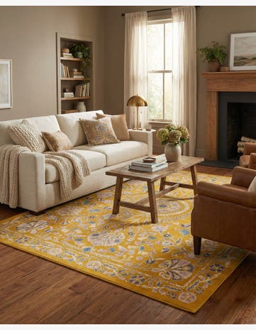 Yellow Gold Blossom Rug
