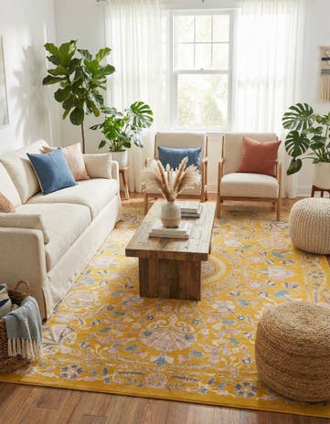 Yellow Gold Blossom Rug