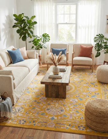 Yellow Gold Blossom Rug