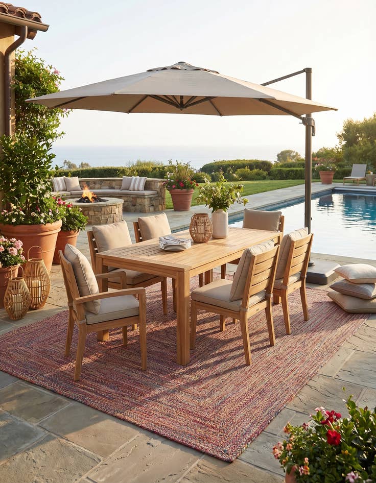 Detail image of 9' x 12' Easy-Clean Eco Verse Washable Indoor / Outdoor Rug