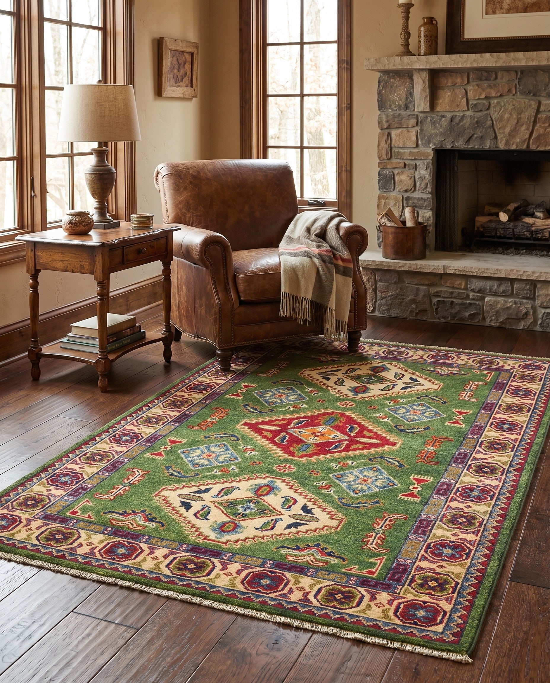 3' 5 x 5' 1 Hand Knotted Kazak Rug