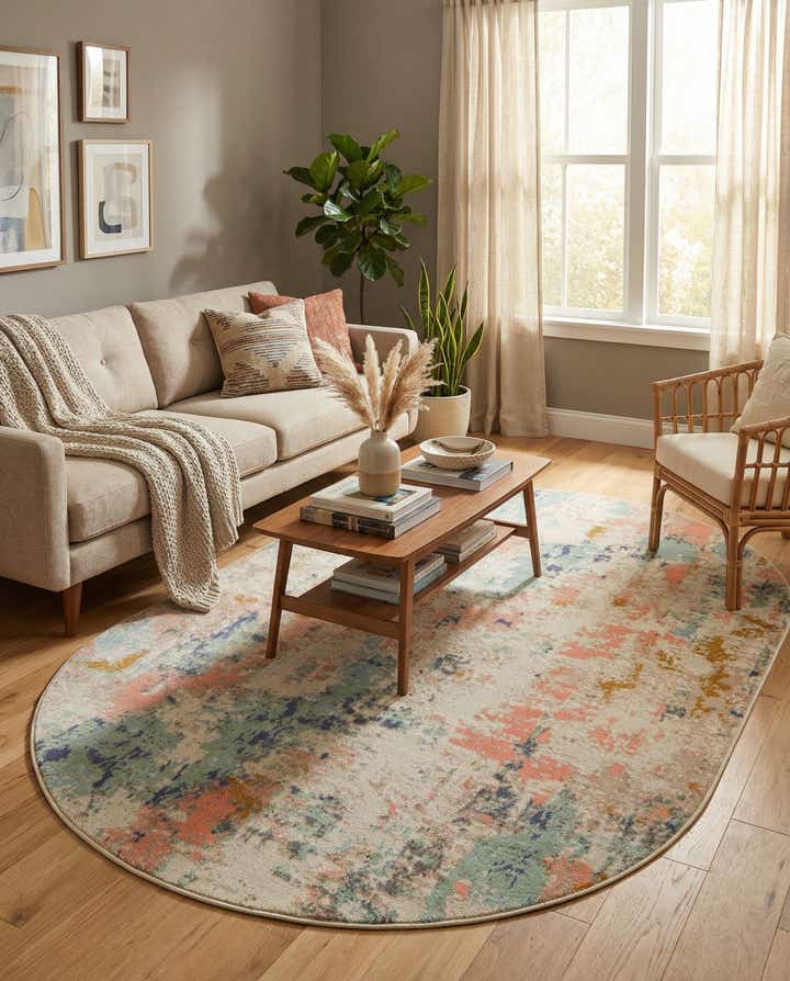 5' x 8' Lotus Oval Rug