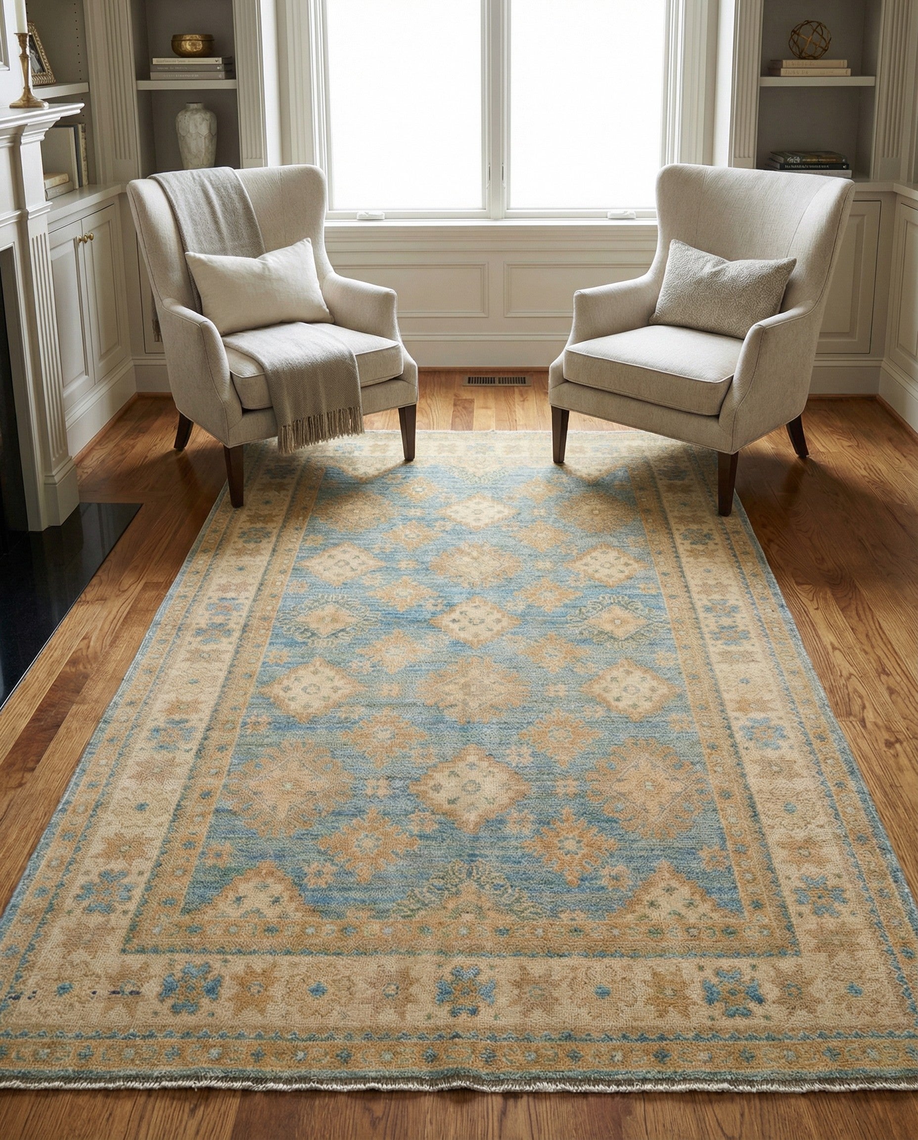 3' 11 x 6' 2 Hand Knotted Oushak Wool Rug