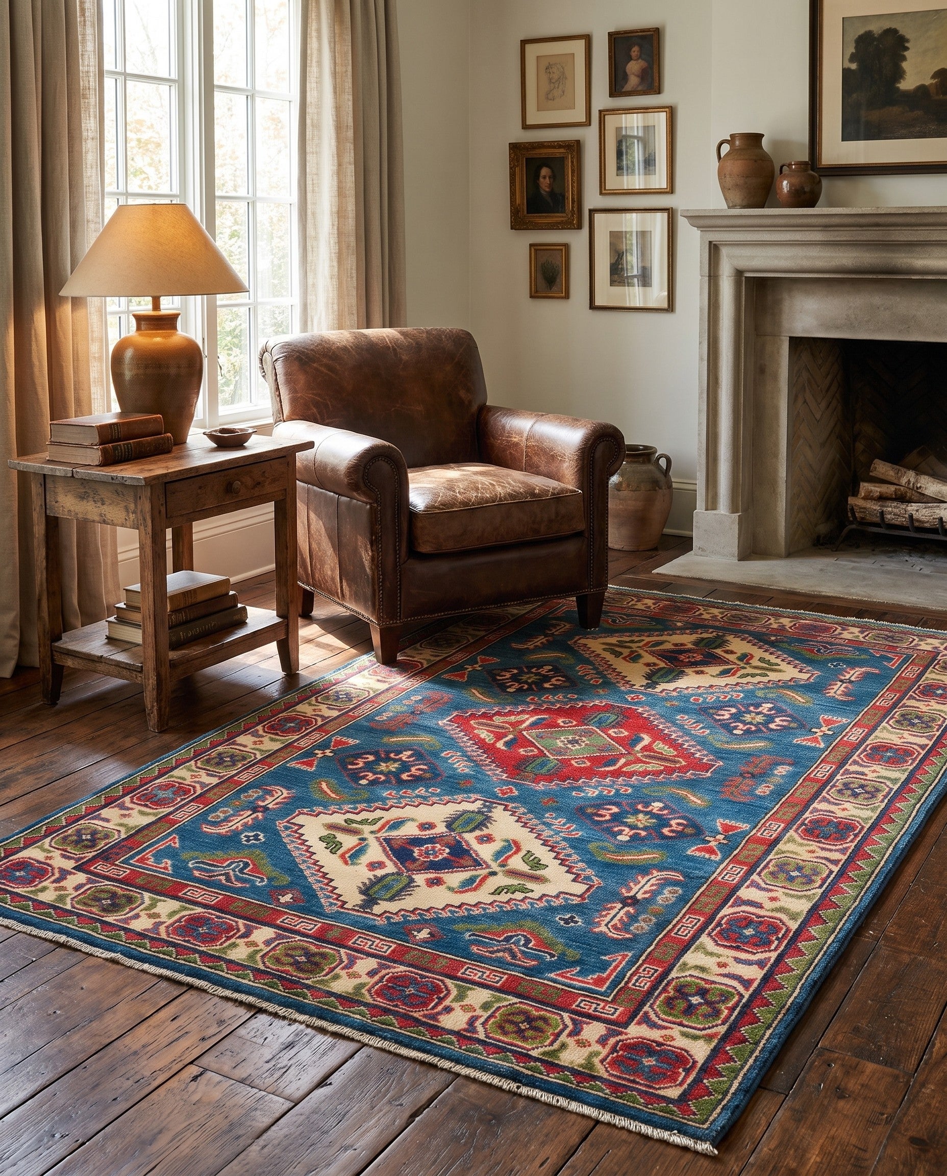 4' x 6' 2 Hand Knotted Kazak Rug