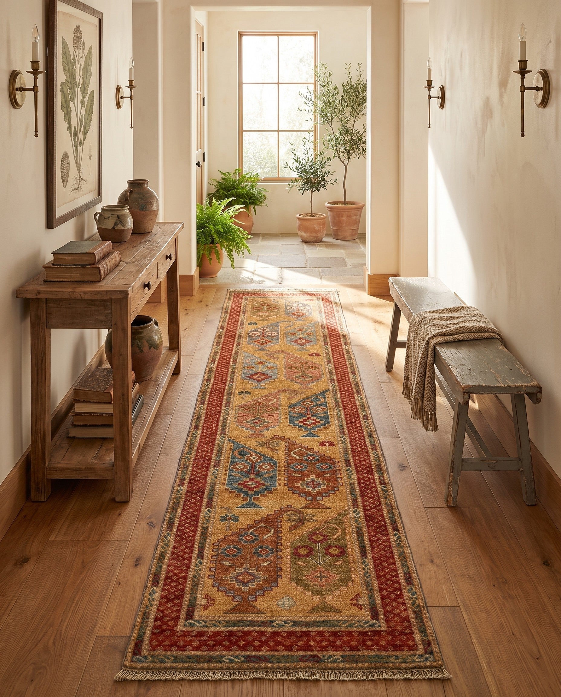 60cm x 270cm Hand Knotted Kazak Runner Rug