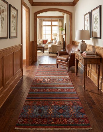 2' 8 x 8' 6 Hand Knotted Kazak Runner Rug