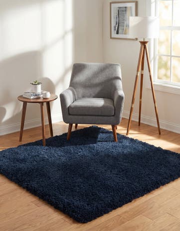 Cobalt Infinity Shag Square Rug