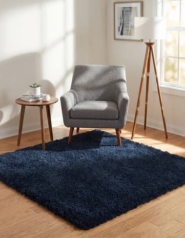 Cobalt Infinity Shag Square Rug