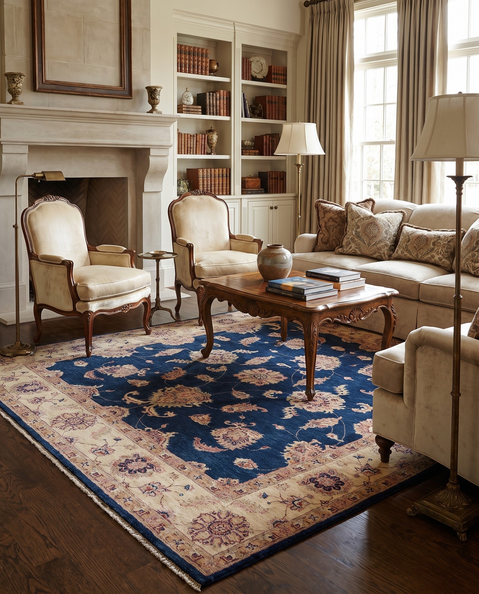 5' 11 x 6' Hand Knotted Ziegler Square Rug
