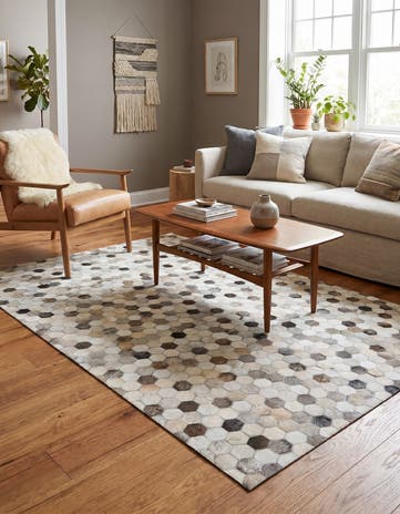 4' x 5' 10 Cowhide Stocks Rug
