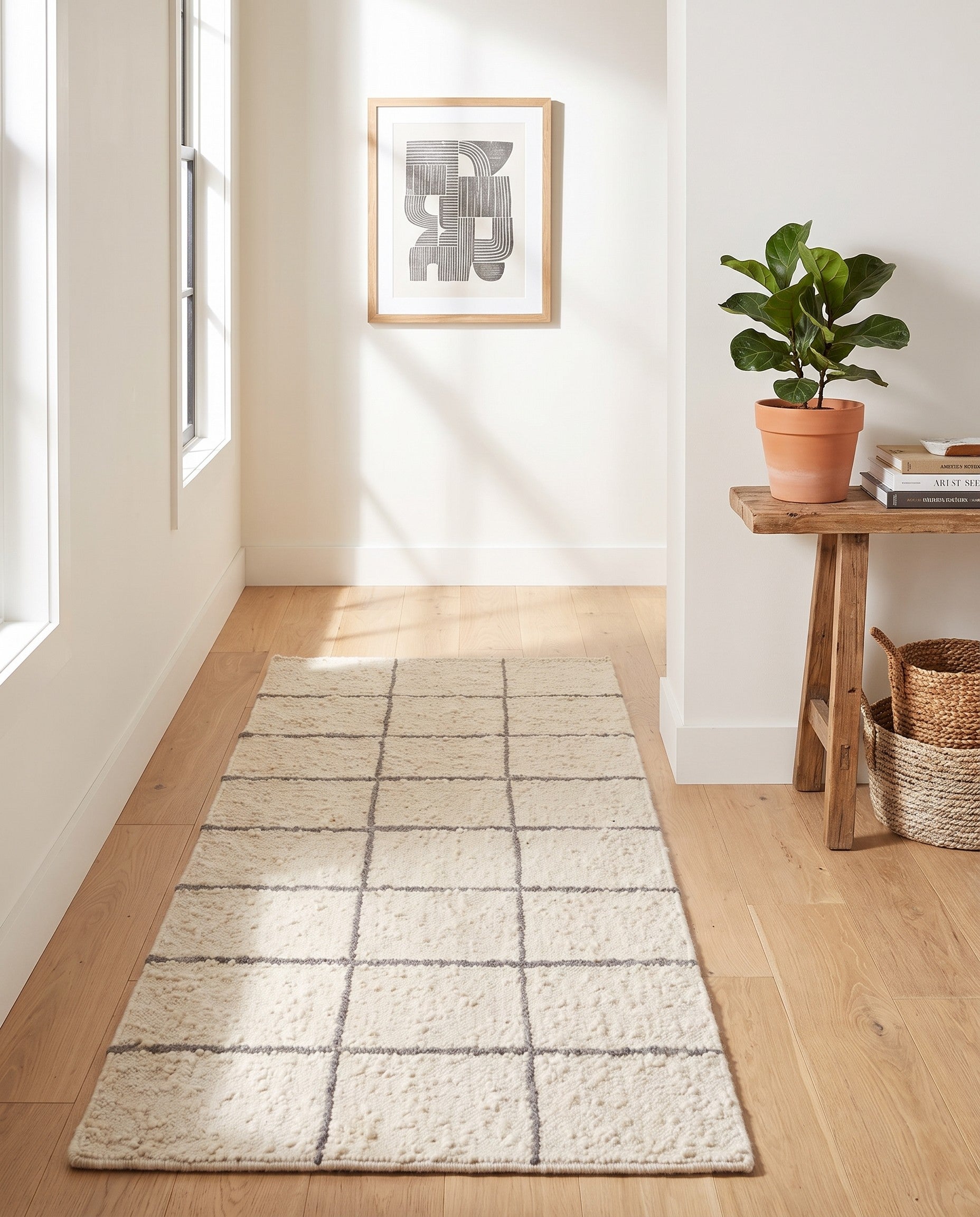 3' x 8' 1 Hand Knotted Moroccan Wool Runner Rug