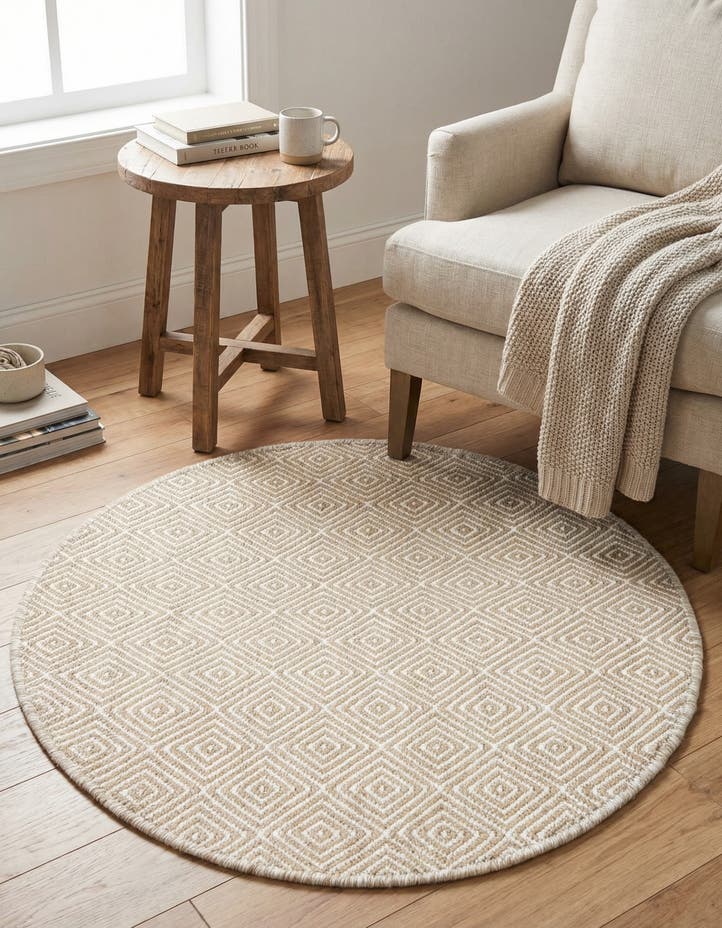 3' 1 x 3' 1 Hand Woven Geo Trellis Flatweave R...
