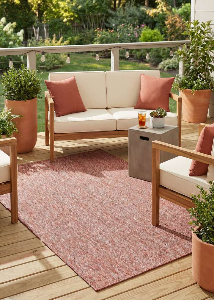 5' 3 x 8' Easy-Clean Solid Indoor / Outdoor Rug