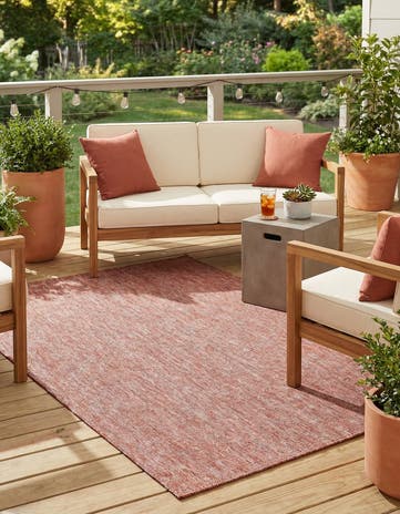 5' 3 x 8' Easy-Clean Solid Indoor / Outdoor Rug
