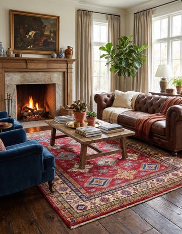 5' x 6' 4 Hand Knotted Kazak Rug