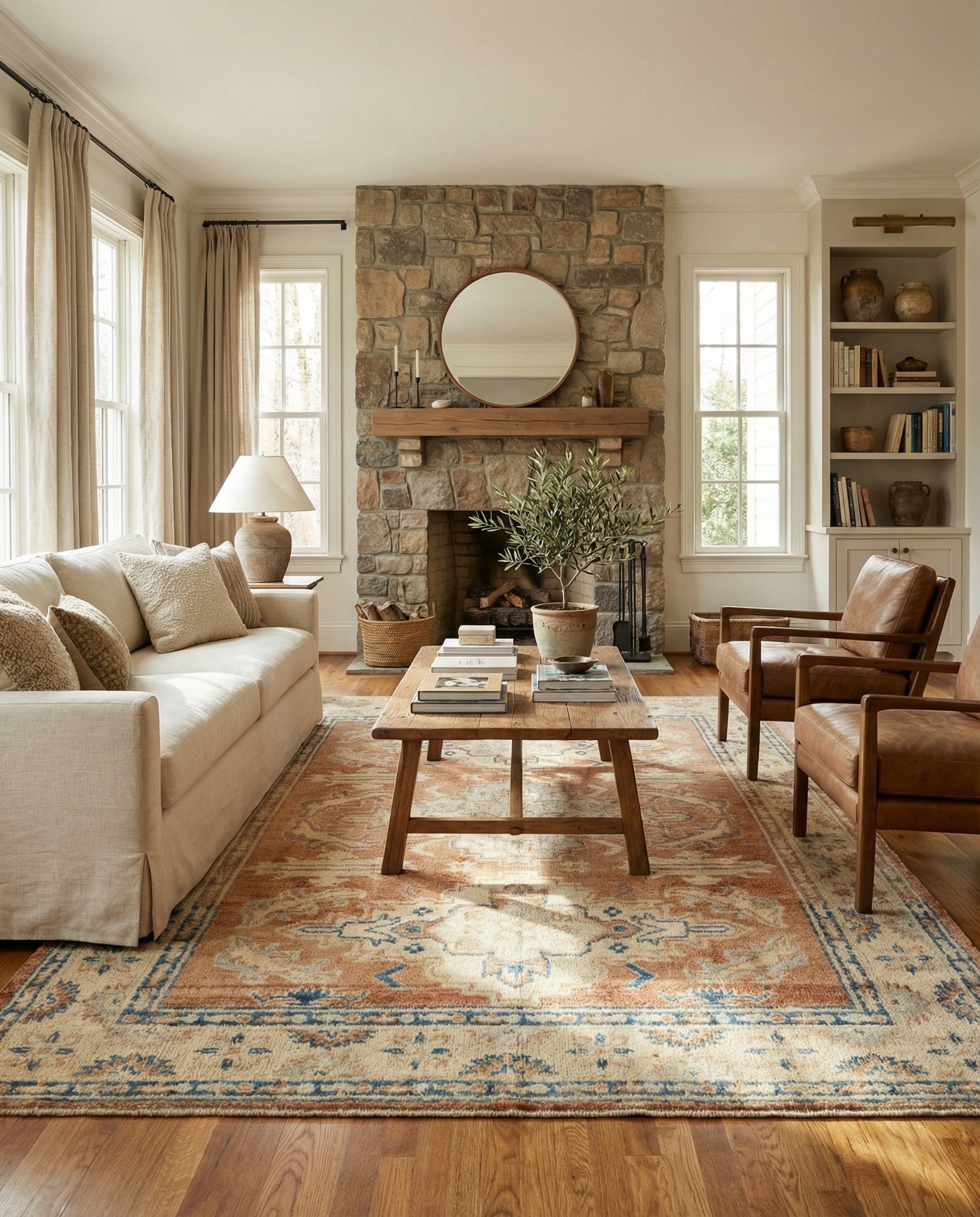 5' 6 x 8' 3 Hand Knotted Oushak Wool Rug