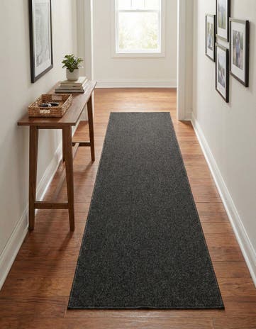 Charcoal Everyday Solid Runner Rug