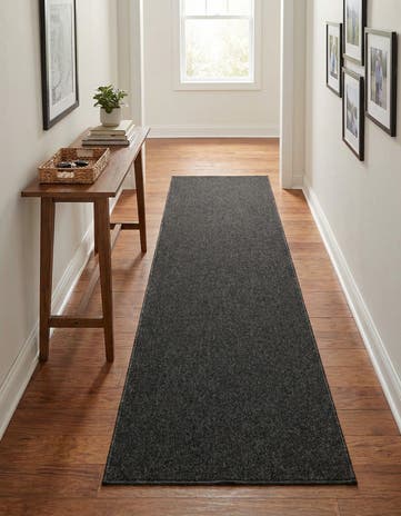 Charcoal Everyday Solid Runner Rug