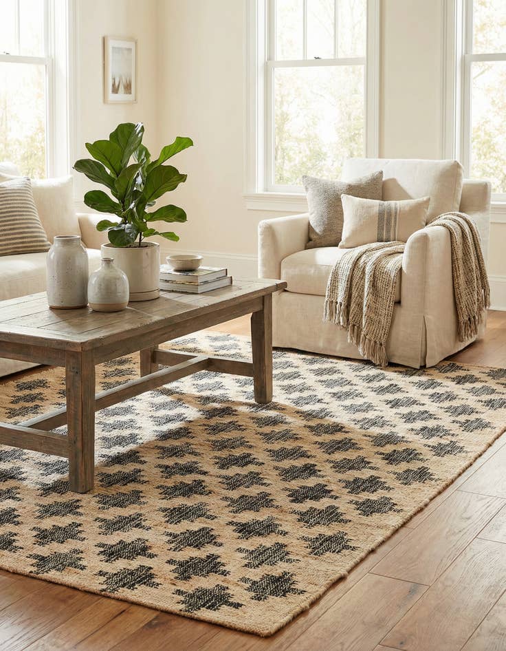 Detail image of  4' 2 x 5' 7  Hand Woven Kala Handwoven Jute Rug