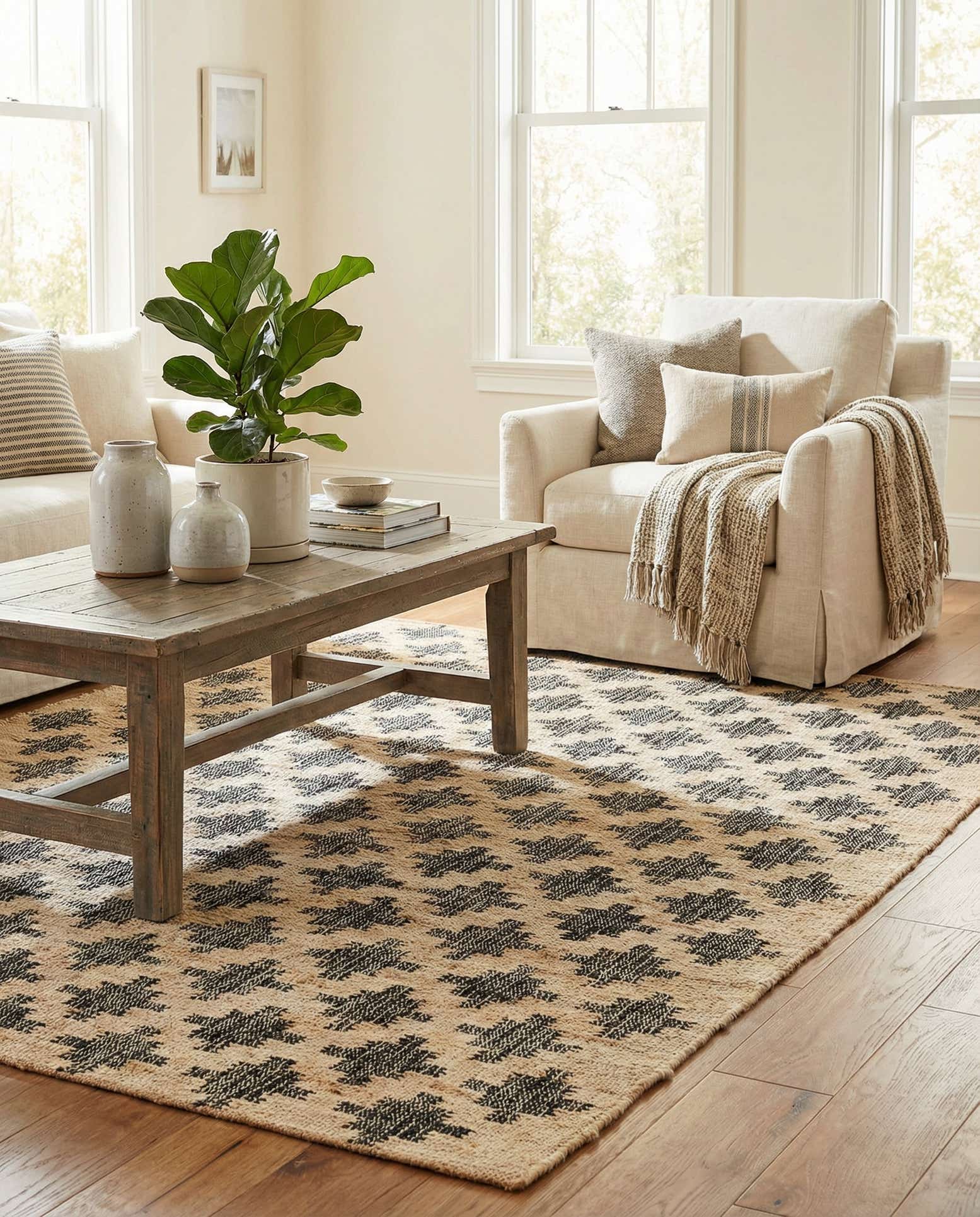 4' 2 x 5' 7 Hand Woven Kala Handwoven Jute Rug