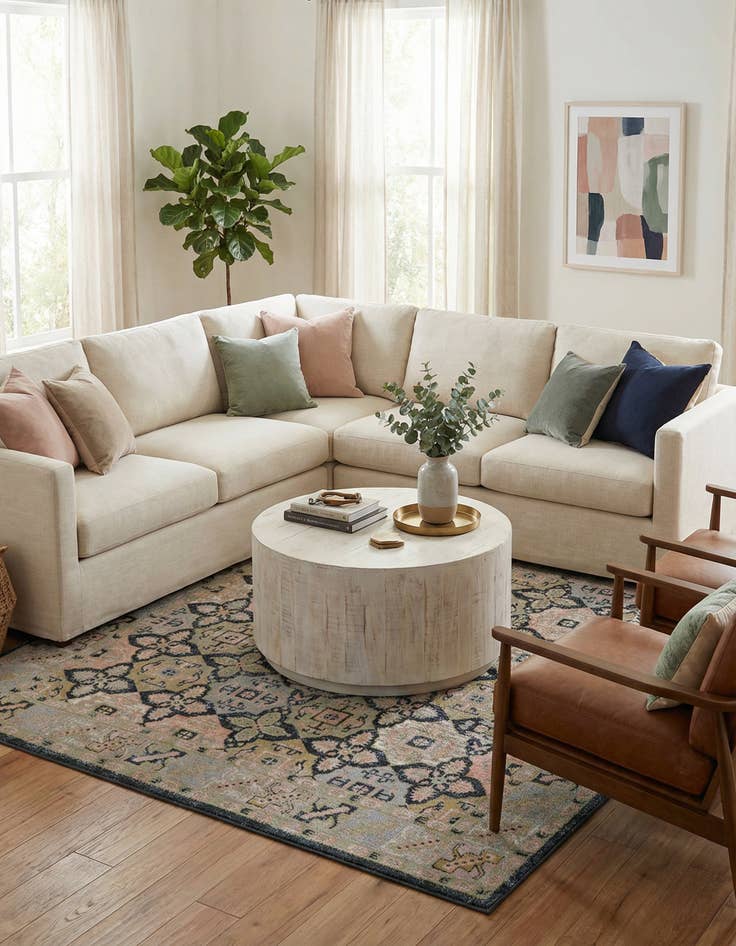 Detail image of 7' 10 x 7' 10 Kamala Washable Square Rug