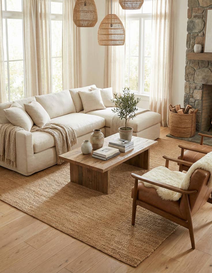 Detail image of 8' x 10' Hand Woven Chunky Jute Rug