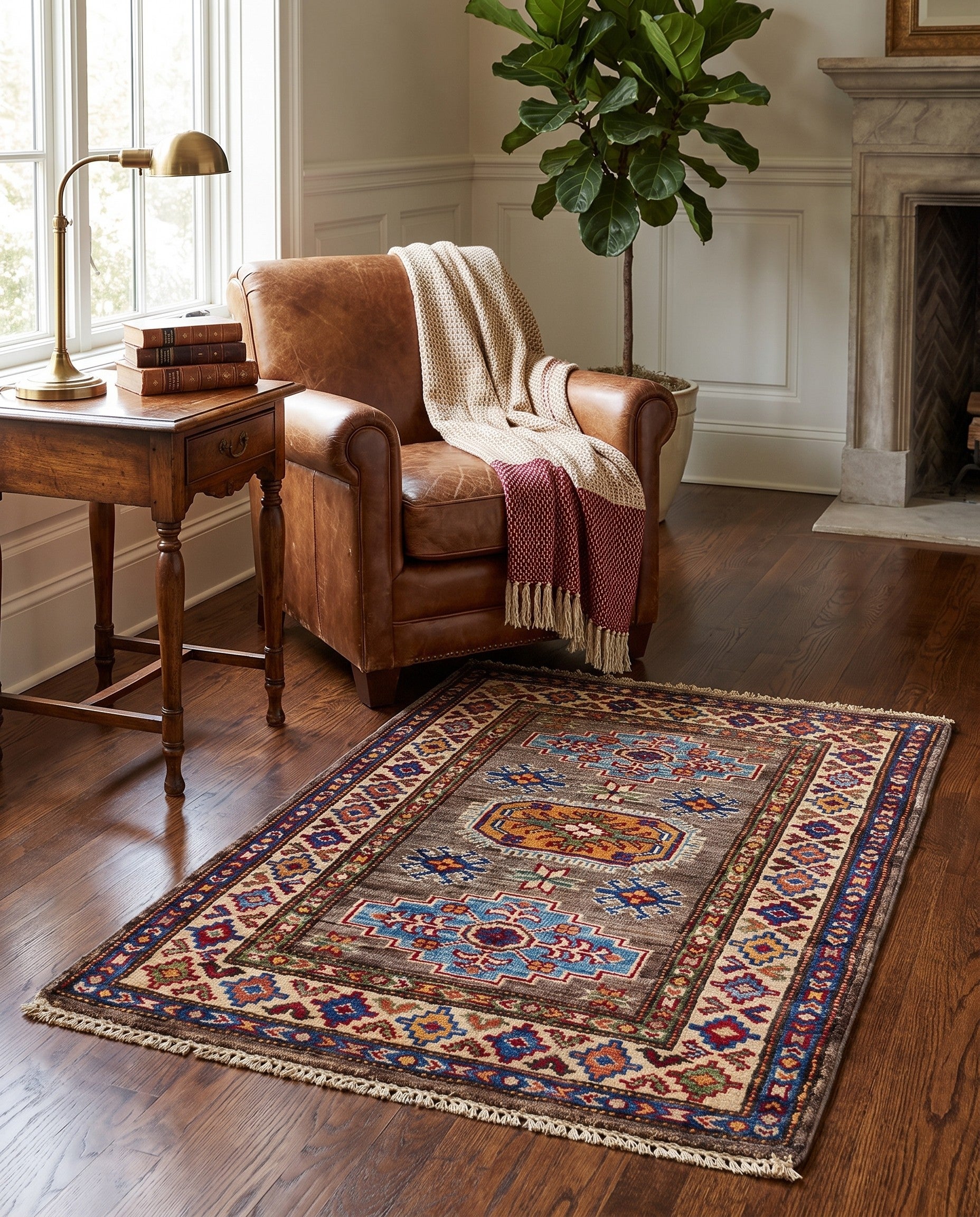 2' 1 x 2' 11 Hand Knotted Kazak Rug