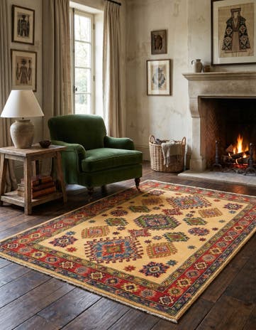 4' 1 x 6' 3 Hand Knotted Kazak Rug