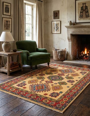 4' 1 x 6' 3 Hand Knotted Kazak Rug