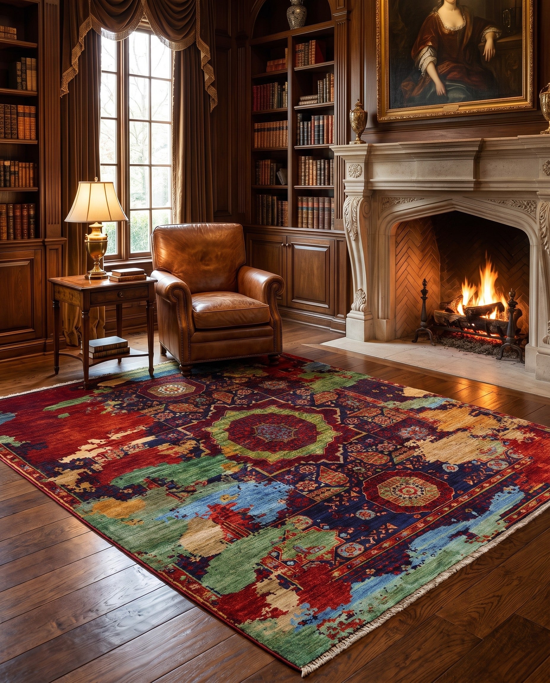 5' 3 x 6' 5 Hand Knotted Mamluk Ziegler Rug