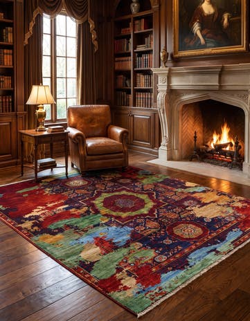 5' 3 x 6' 5 Hand Knotted Mamluk Ziegler Rug