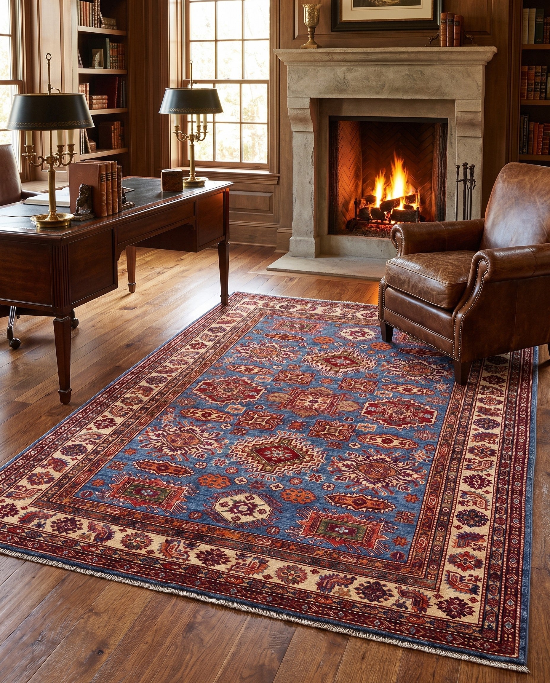4' 11 x 6' 8 Hand Knotted Kazak Rug