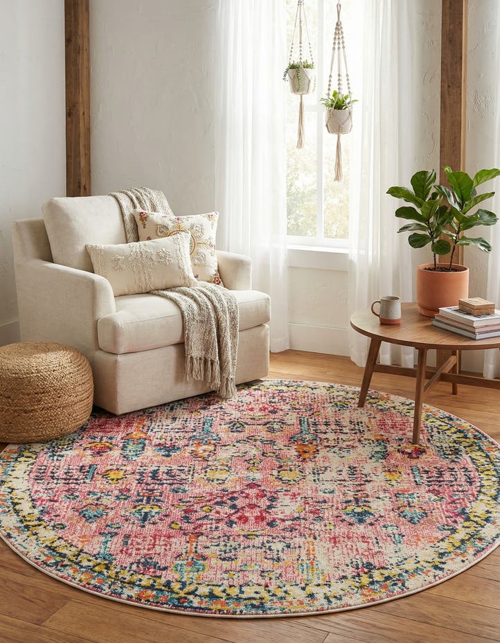 5' 3 x 5' 3 Washable El Paso Round Rug