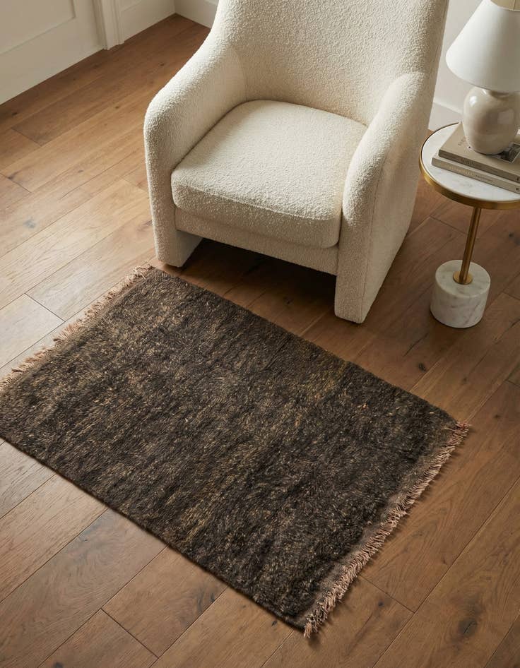 Detail image of 3' 6 x 4' 9 Hand Knotted Moroccan Wool Rug