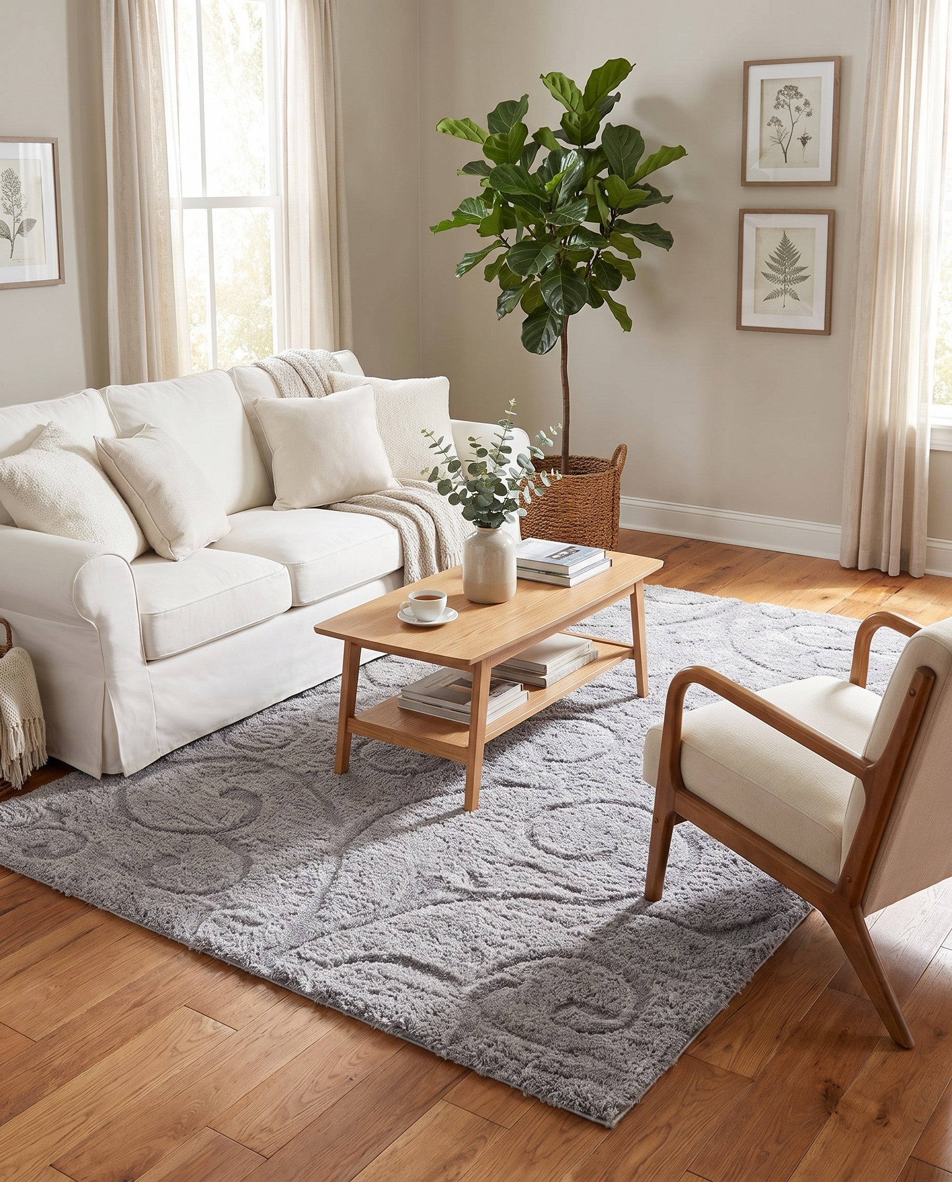 8' x 10' Botanical Shag Rug