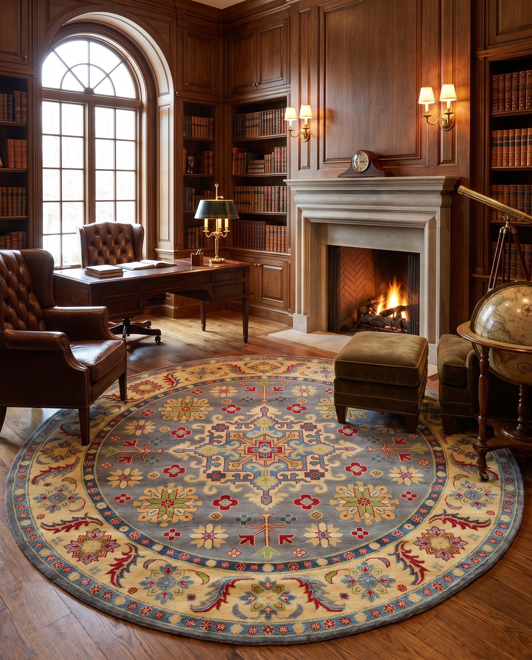 8' 3 x 8' 3 Hand Knotted Kazak Round Rug