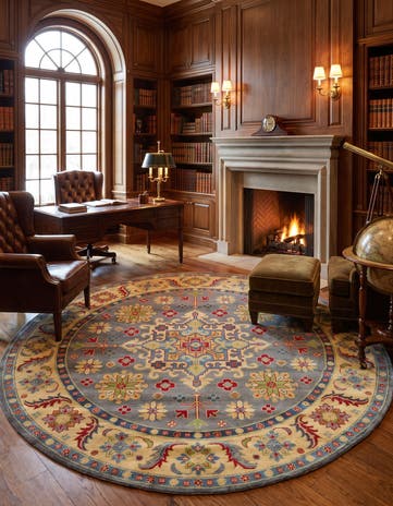8' 3 x 8' 3 Hand Knotted Kazak Round Rug