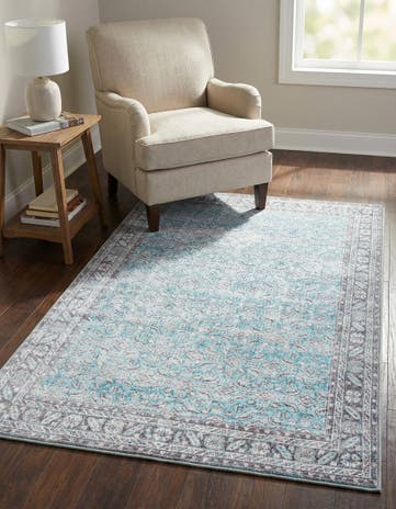 Blue Washable Timeless Rug