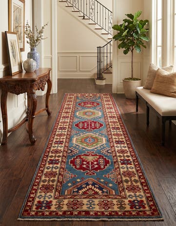2' 10 x 9' 9 Hand Knotted Kazak Runner Rug