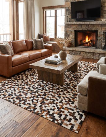 5' 6 x 7' 8 Cowhide Stocks Rug