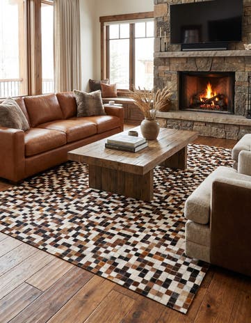 5' 6 x 7' 8 Cowhide Stocks Rug