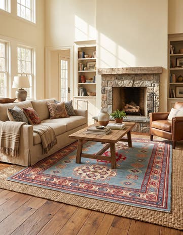 5' 3 x 5' 10 Hand Knotted Kazak Square Rug