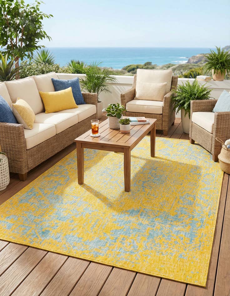 Detail image of 6' x 9' Easy-Clean Jill Zarin Dubai Indoor / Outdoor Rug