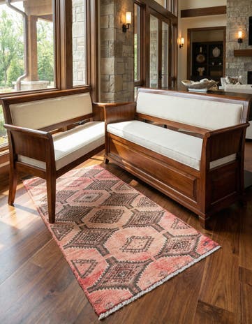 2' 2 x 4' 6 Hand Knotted Ultra Vintage Persian Wool Runner Rug
