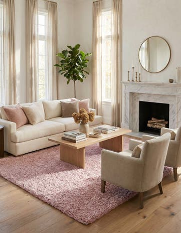 Pink Soft Solid Shag Rug