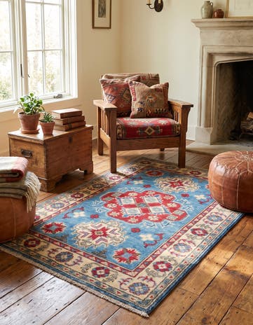 2' 7 x 4' Hand Knotted Kazak Rug
