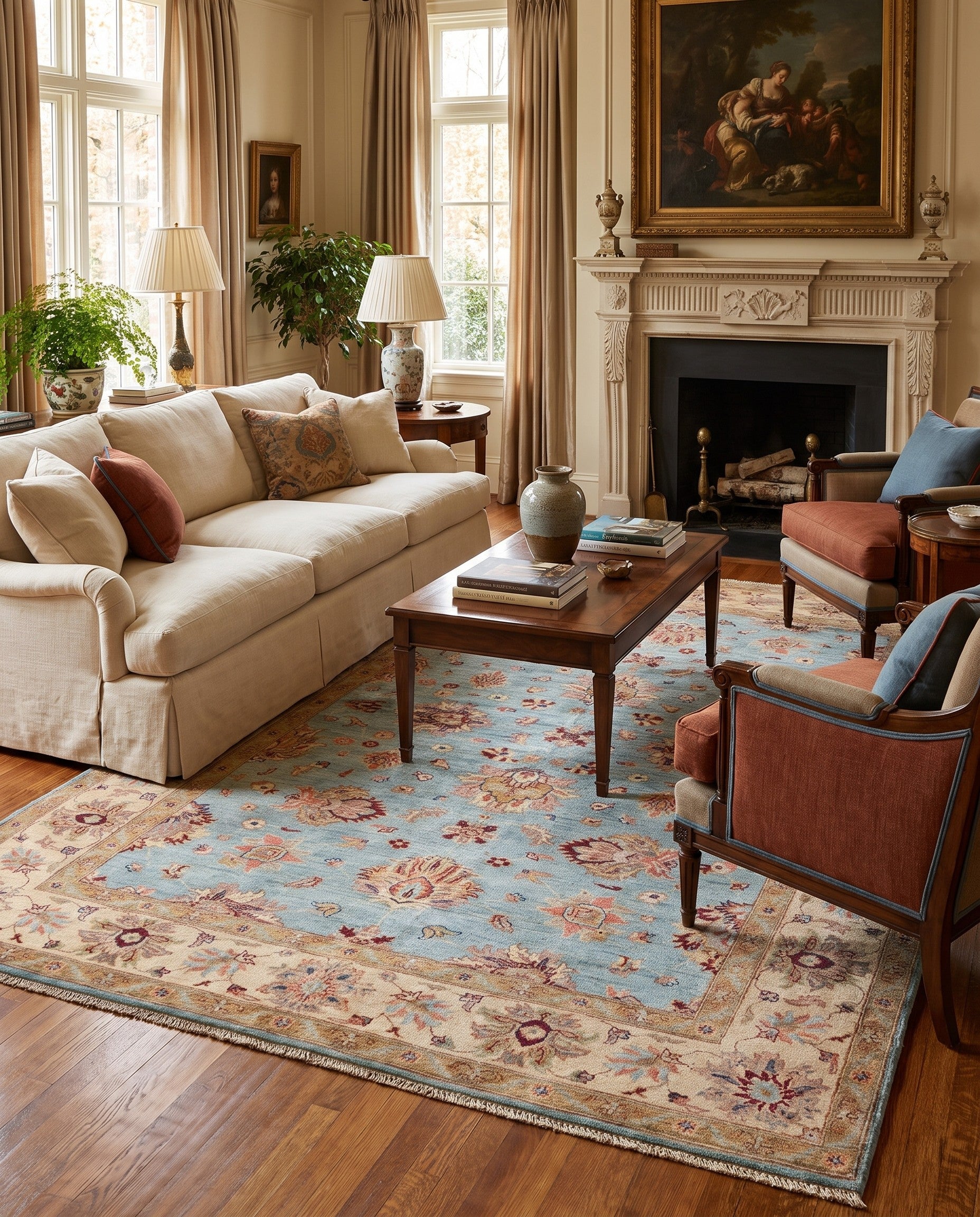 175cm x 240cm Hand Knotted Ziegler Rug