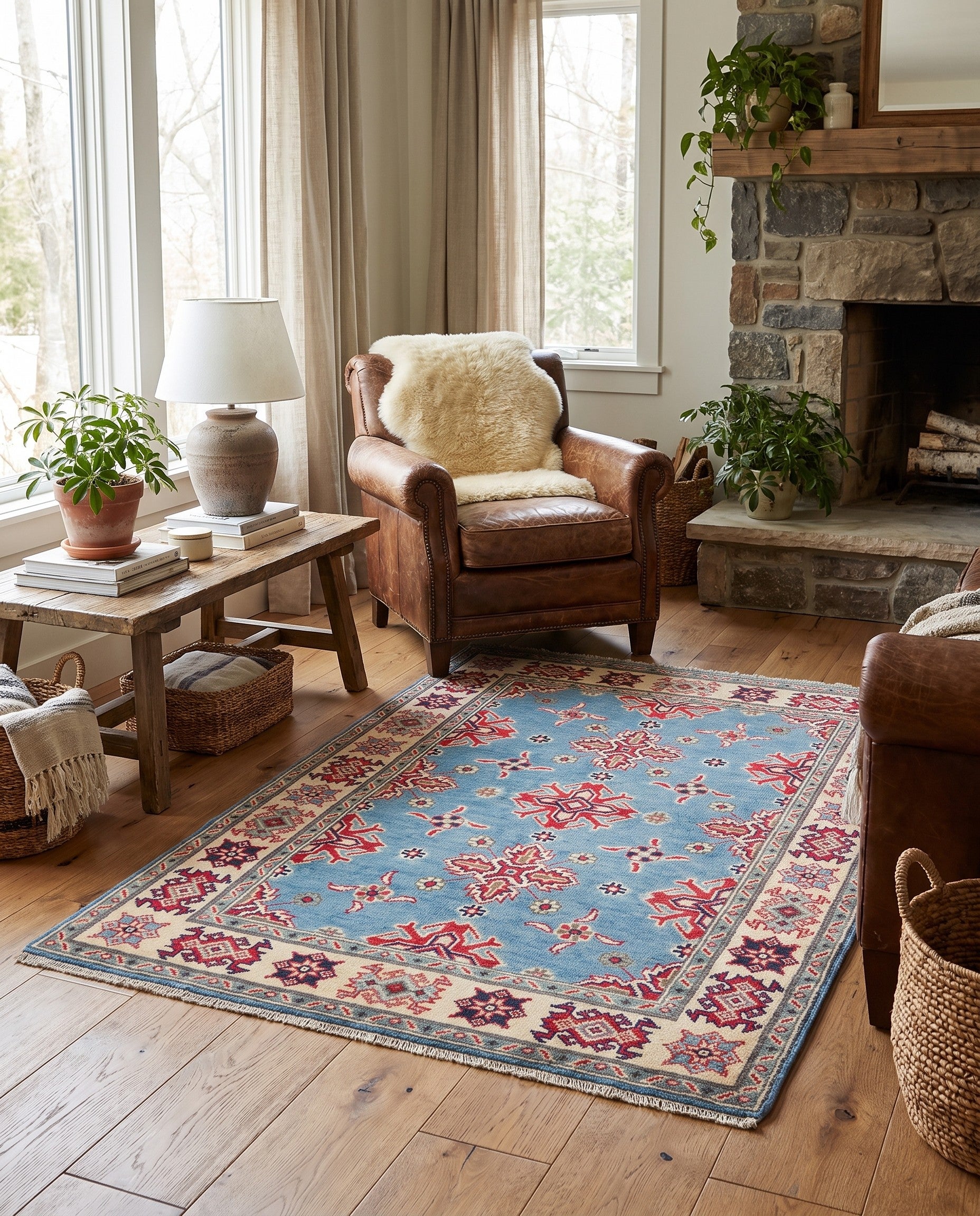 3' 3 x 5' Hand Knotted Kazak Rug