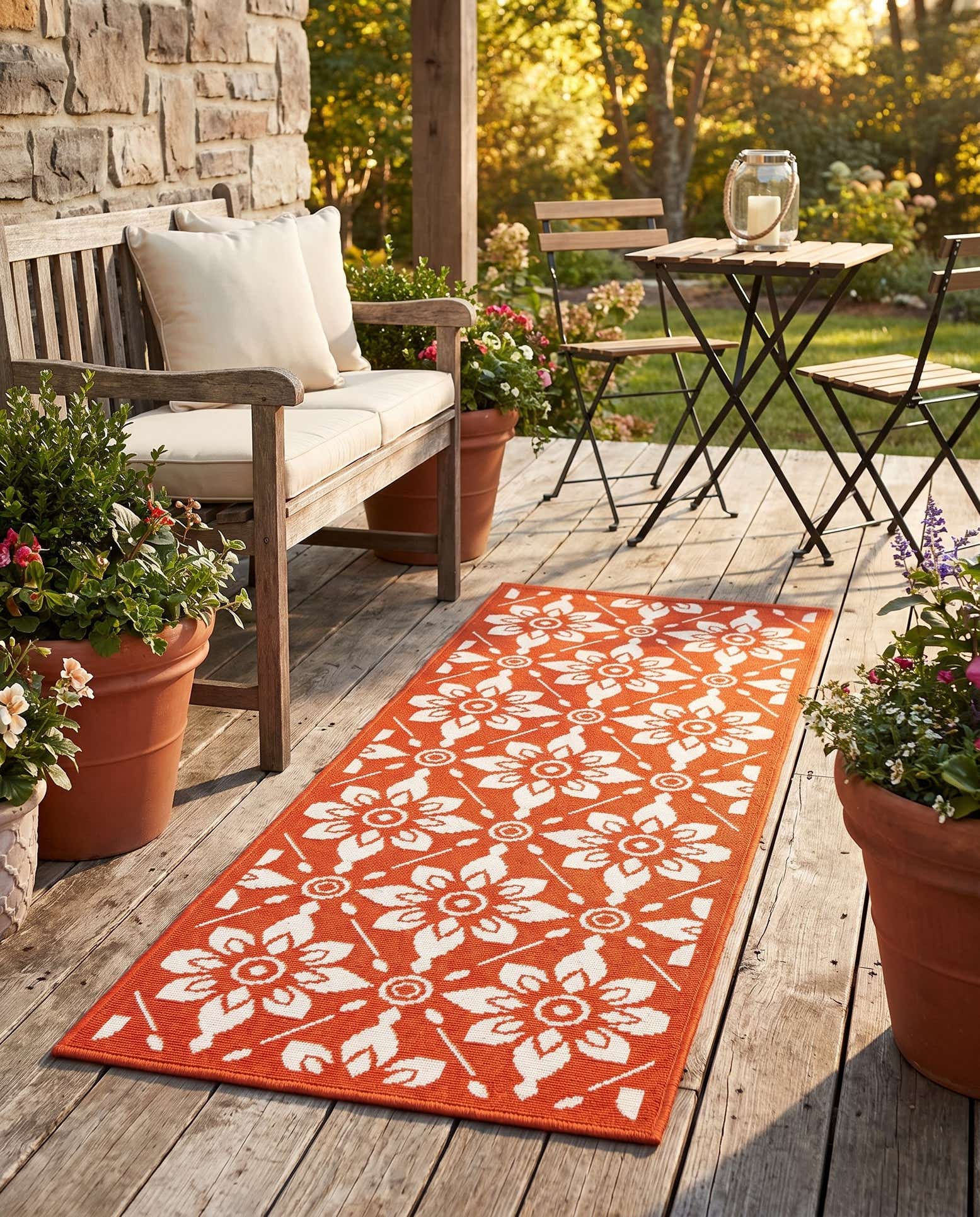2' x 5' Easy-Clean Trellis Indoor / Outdoor Runner Rug
